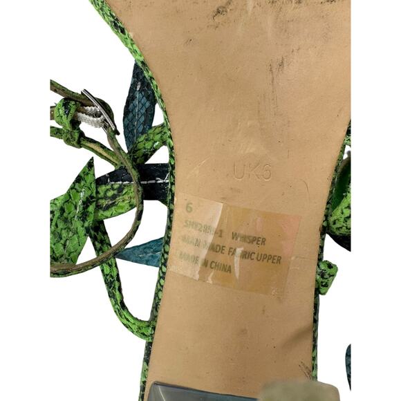 EGO green snake leaves heel strappy sandals size UK 6 - US 8 - Picture 7 of 12